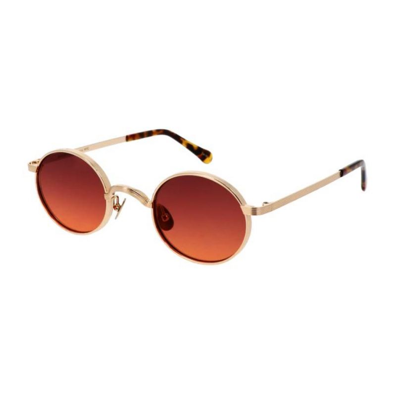 MOSCOT MOYEL GOLD CABERNET LENSES 44