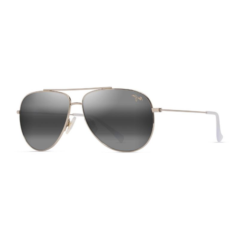 MAUI JIM 665-16A GREYHAUOLISHINYLIGHTGOLDW/CRYSTAL